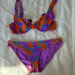 Vetchy Vibrant Purple and Orange Bikini Set